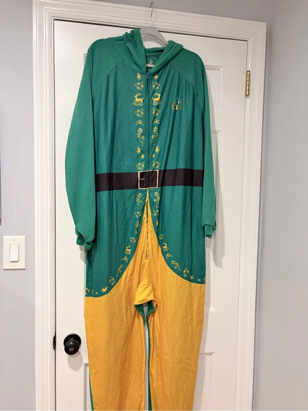 Elf Hooded One Piece Pajama Costume Adult XXL